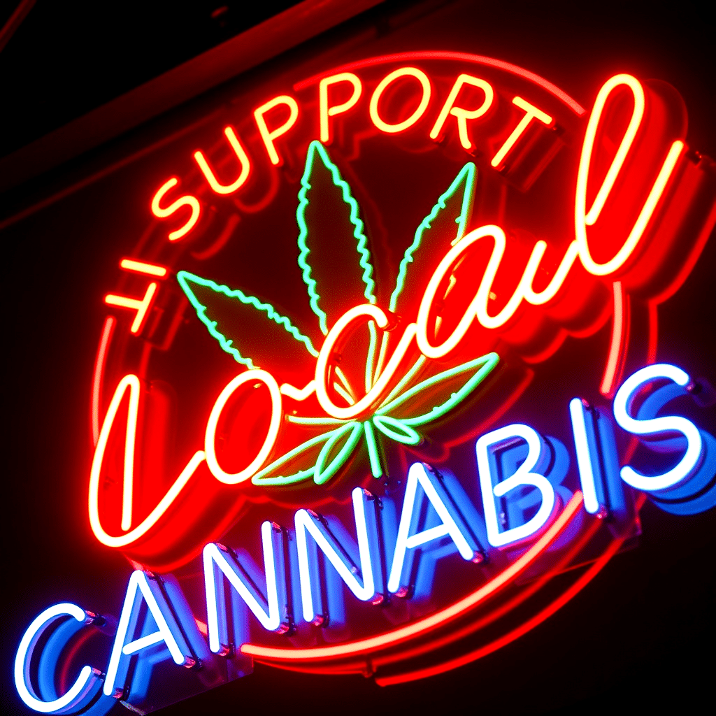 Score 420 is adding local cannabis from premium small batch growers in New Mexico Dispensaries 1 support local cannabis sign