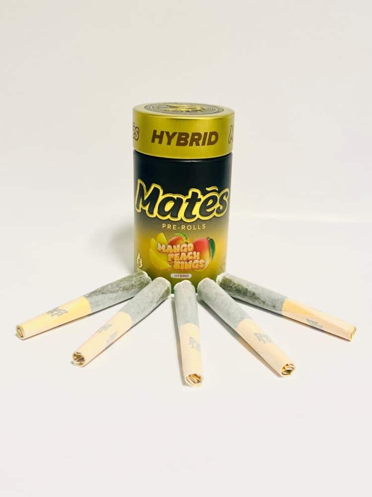 Muha Meds Mates Mango Peach Rings (H) 3g 5pk Infused Prerolls
