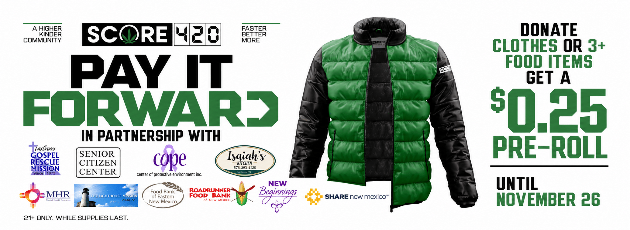 pay it forward dispensary food and clothing drive
